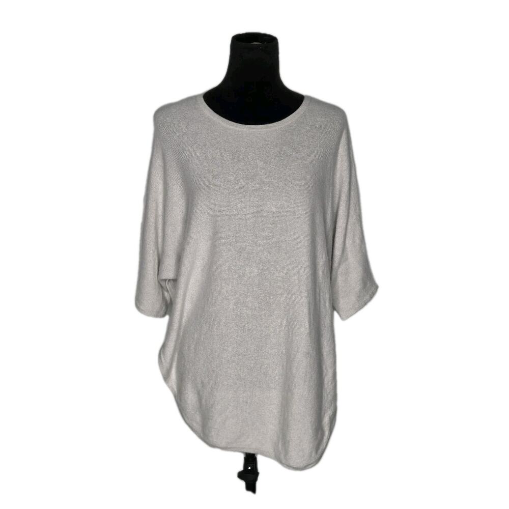 KINROSS Cashmere Sweater Size S Draped Capelet Sweater Side Button Round Hem